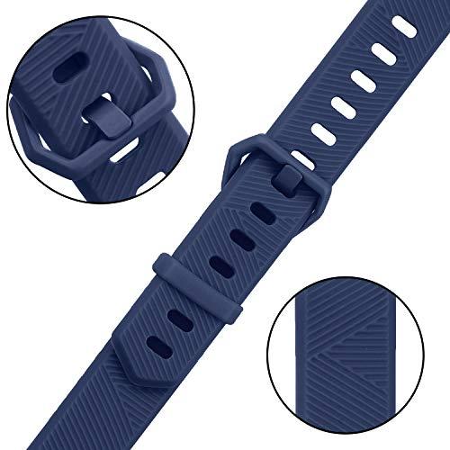 IEOVIEE Pack 3 Replacement Band Compatible for Fitbit Alta Bands/Fitbit Alta HR Bands, Adjustable Replacement Soft Silicone Sport Bands for Woman and Men (Large, Black+Purple+Navy Blue)