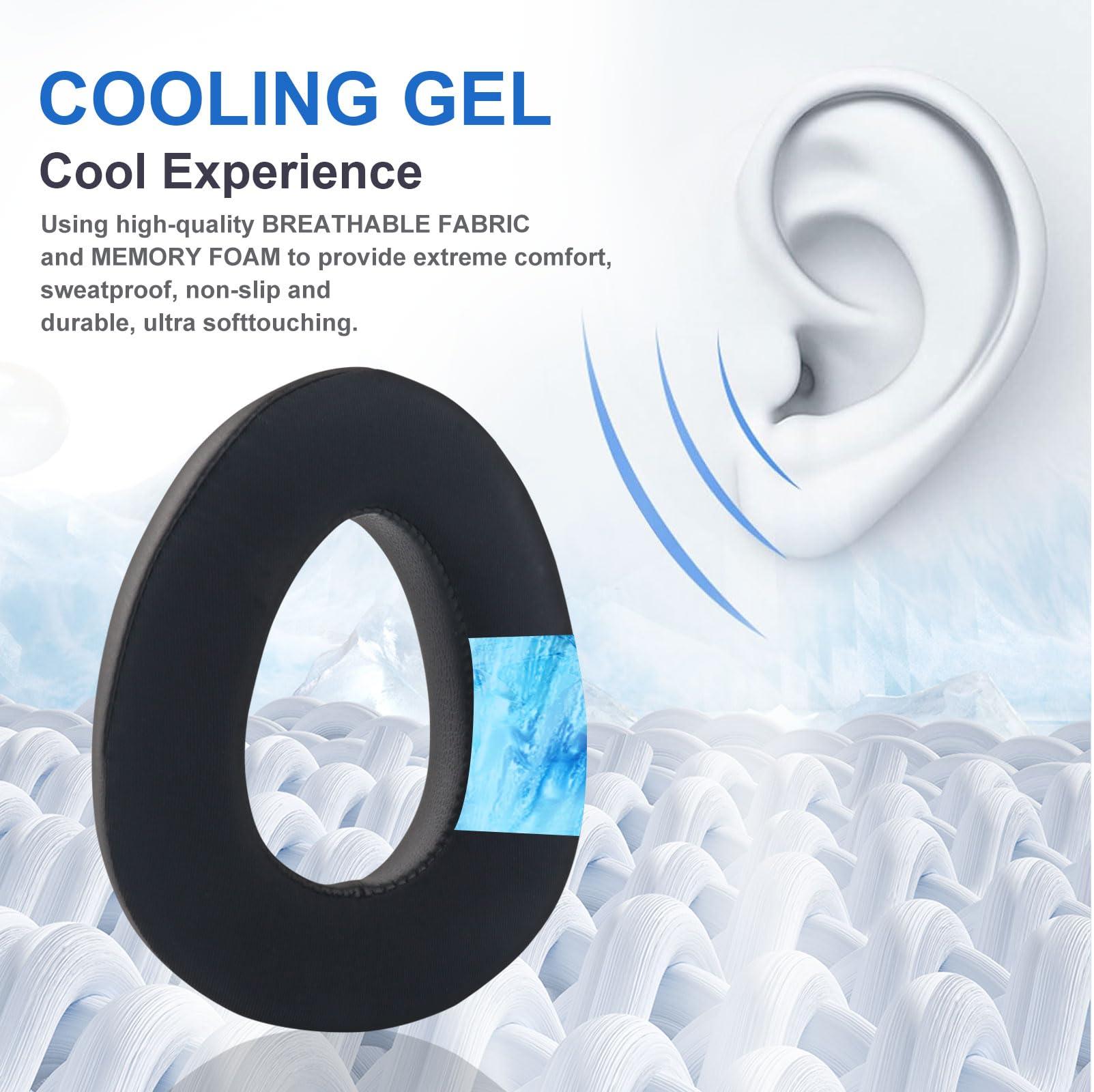 Miruchertter PXC 550 Cooling Gel Ear Pads Replacement Ear Pads Cushions Compatible with Sennheiser PXC 480 PXC 550 PXC 550-II MB 660 UC MB 660 MC Headphones High-Density Memory Foam Earpads Ear Cups Cover (Black)