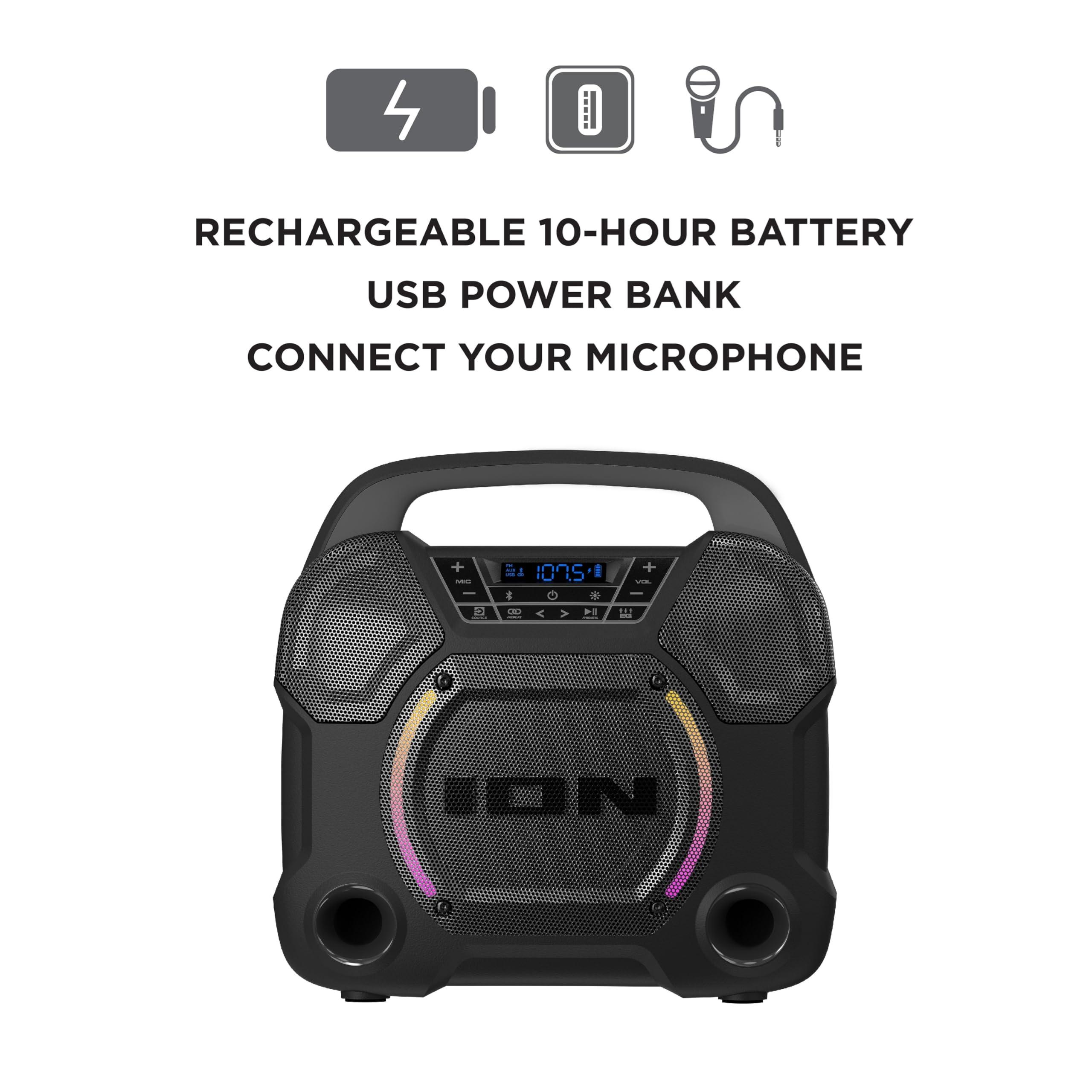 Generic ION Audio Trailblazer Roar All-Weather Bluetooth Speaker with Premium Wide Sound, Three Speakers (Renewed)