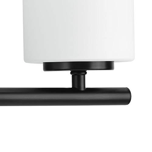 Progress Lighting Replay Collection 3-Light Etched Glass Modern Bath Vanity Light Textured Black