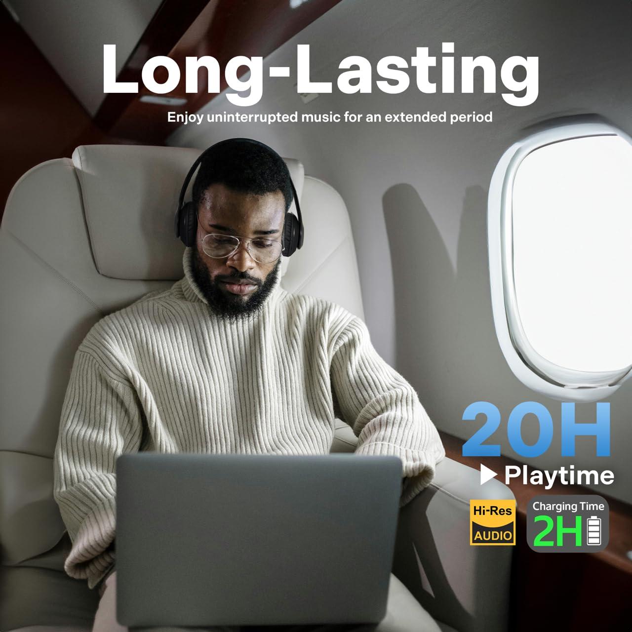 iJoy iJoy Bluetooth Headphones Over Ear, Wireless and Wired Foldable Headset Built-in Microphone - (Stealth) Adults Kids Men Women - Audifonos Auriculares Inalambricos