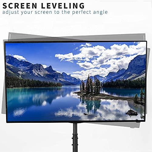VIVO VIVO TV Floor Stand for 13 to 50 inch Flat Panel LED LCD Plasma Screens, Portable Display Height Adjustable Mount with Storage Shelf, 50 inch Tall, Black, STAND-TV07-S