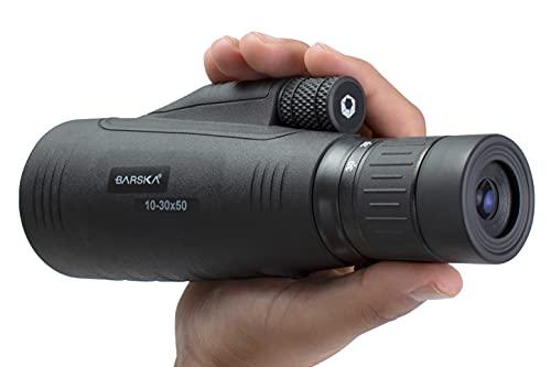 BARSKA BARSKA 10-30x50mm Blackhawk Precision Zoom Monocular for Bird Watching, Travel, Hunting, Boating, and Camping.
