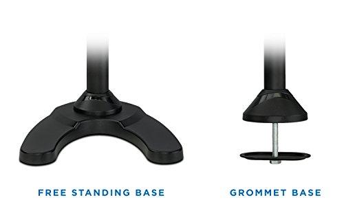 Mount-It! Mount-It! Triple Monitor Stand | 3 Monitor Stand Mount | Free Standing and Grommet Bases | Fits 19 20 21 22 23 24 Inch Computer Screens | Three Heavy Duty Adjustable Arms | VESA 75 100 Compatible