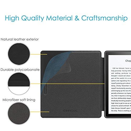 CaseBot CaseBot Leather Case for Kindle Oasis (10th and 9th Gen, 2019 and 2017 Release) - Slim Fit Protective Cover, Black