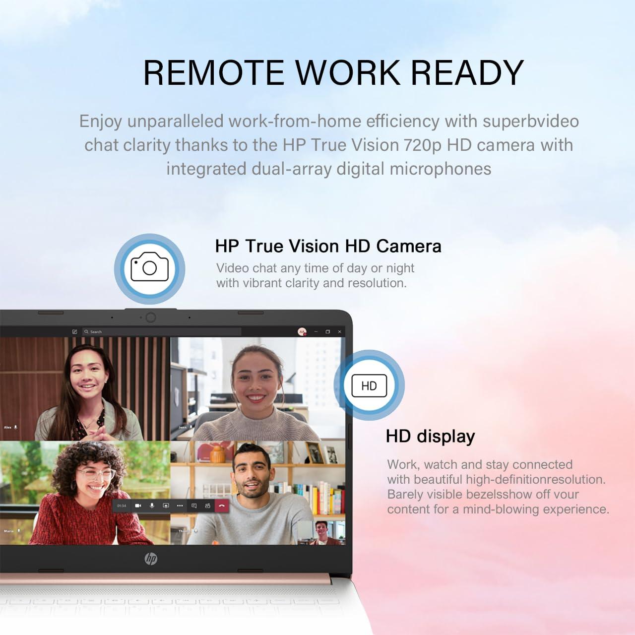 HP HP Stream 14-inch Laptop, Intel Celeron N4120, 32GB RAM, 576GB Storage(64GB eMMC+512GB Micro SD), 14-inch HD Display, Win 11 H in S Mode, One Year of Microsoft 365 (Rose Gold), W/GaLiMu