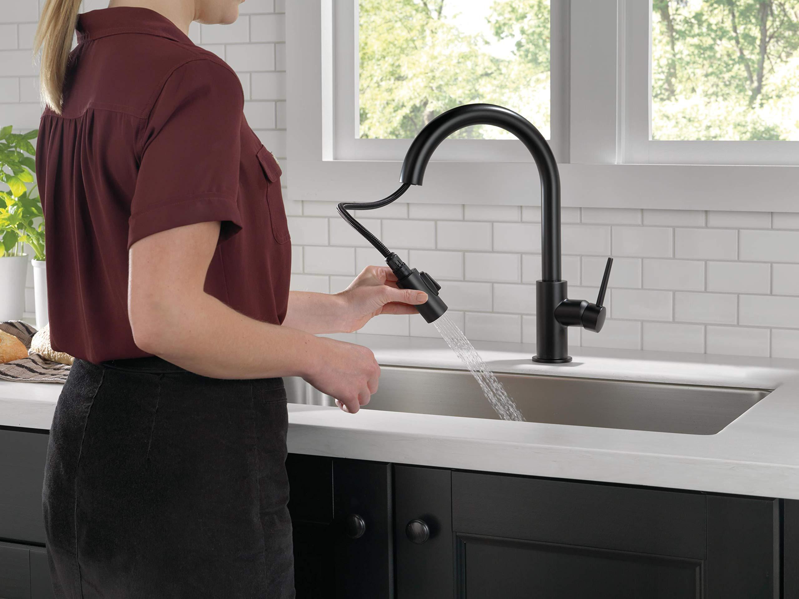 DELTA FAUCET DELTA 9159-BL-DST Standard Faucet, Matte Black