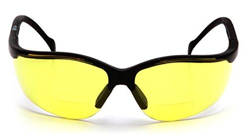 Pyramex Safety Pyramex Venture II Bifocal Readers Safety Glasses Protective Eyewear, 1.5 Diopters, Amber