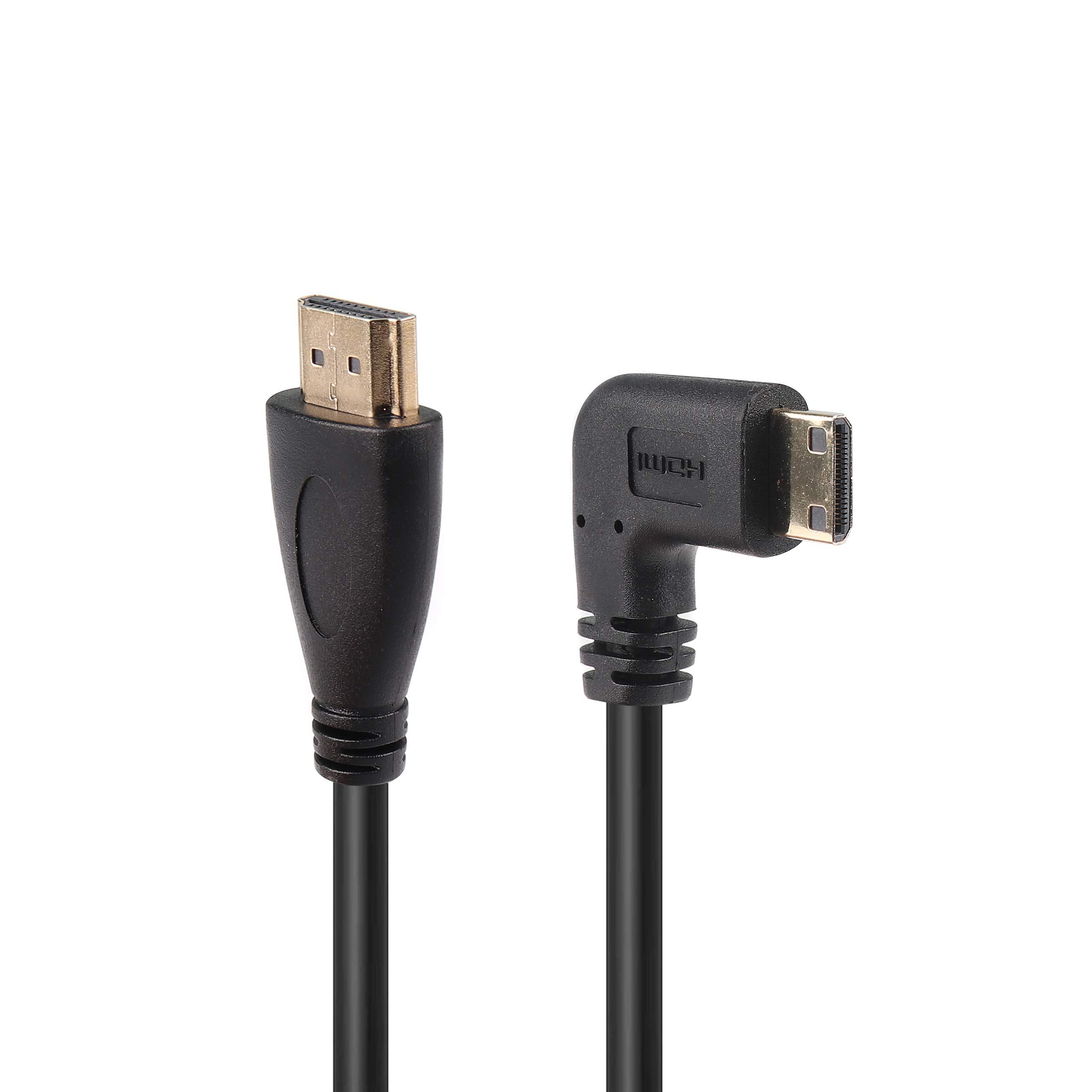 FOTGA Fotga 2M/6.5ft Extendable Male Mini HDMI to HDMI High Speed 4K HDMI Spring Cable Cord,1080P,Gold Connector for DSLR Video Camera Field Monitor,Smartphone,PC Laptop TV Projector