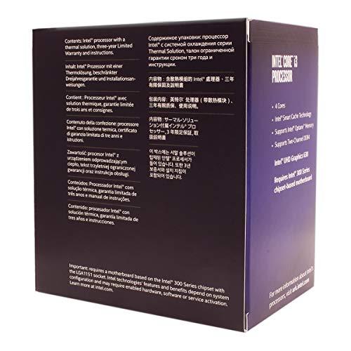 Intel Intel Core i3-8100 Desktop Processor 4 Cores up to 3.6 GHz Turbo Unlocked LGA1151 300 Series 95W