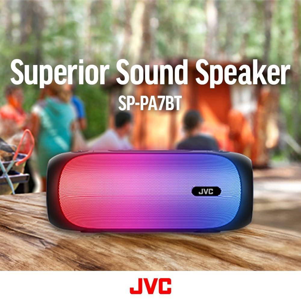 JVC JVC Illuminated Portable Wireless Speaker with 30W max outputs, Dynamic Sound, Bluetooth 5.0, TWS Capability, USB-C, AUX in, up to 6-Hour Battery Life - SPPA7BTA (Navy)