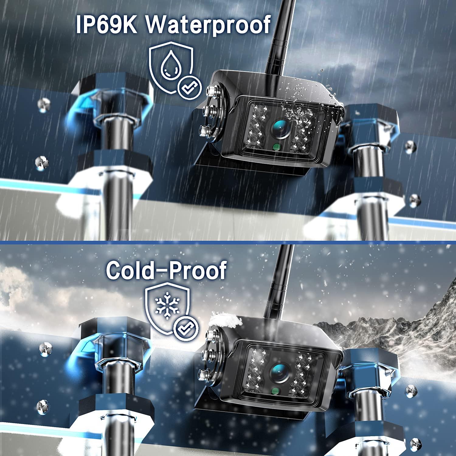 ZEROXCLUB ZEROXCLUB Wireless Backup Camera System with 7-Inch DVR Dual/Quad Split Touch Monitor BW702 + ZEROXCLUB 10'' 1080P Wireless Backup Camera System, 10 Inch DVR Wireless 2 Rear View Camera BW102 Bundles