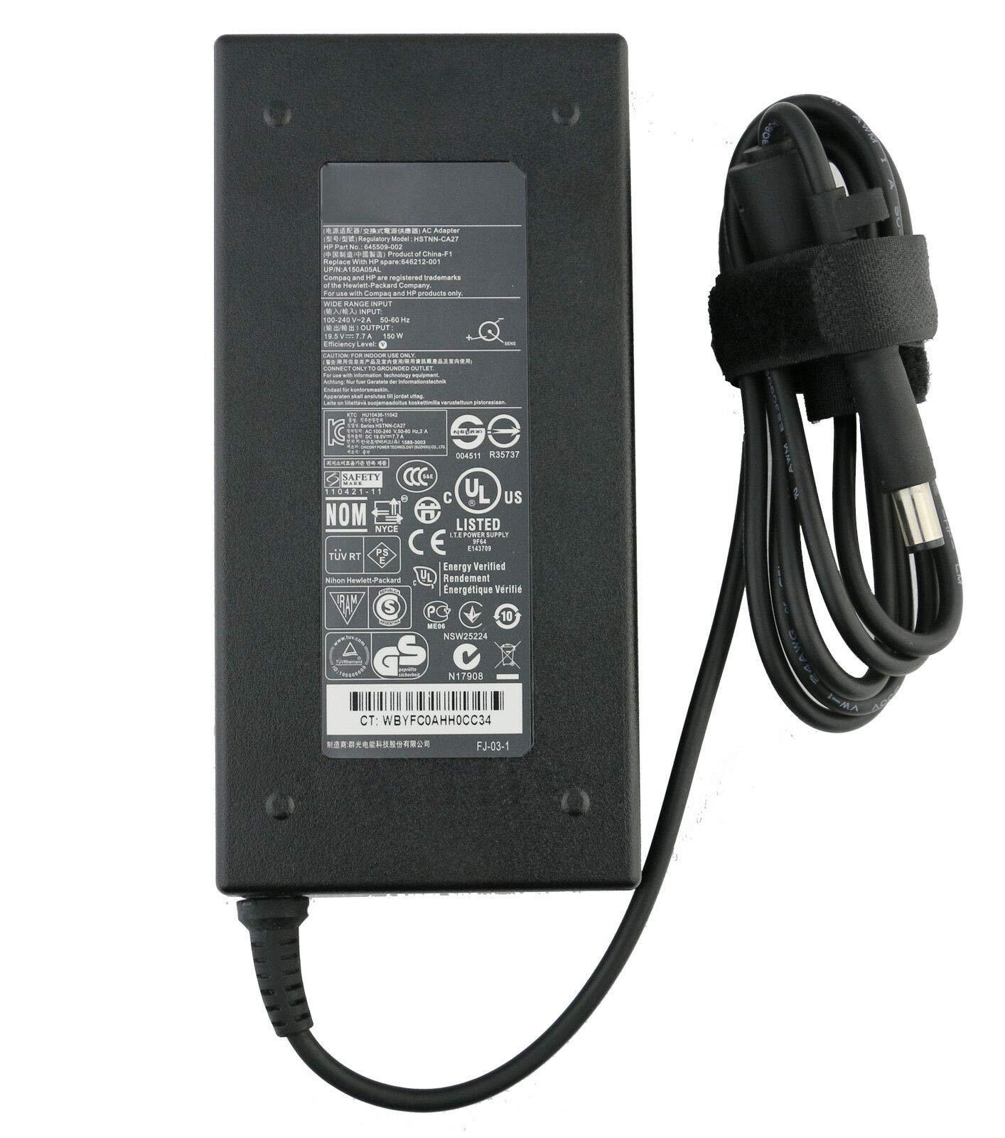 FHSJD 150W AC Adapter 19.5V 7.7A for HP HSTNN-CA27 646212-001 645509-002 7.4mm (not fit for 4.5x3.0mm Blue tip)