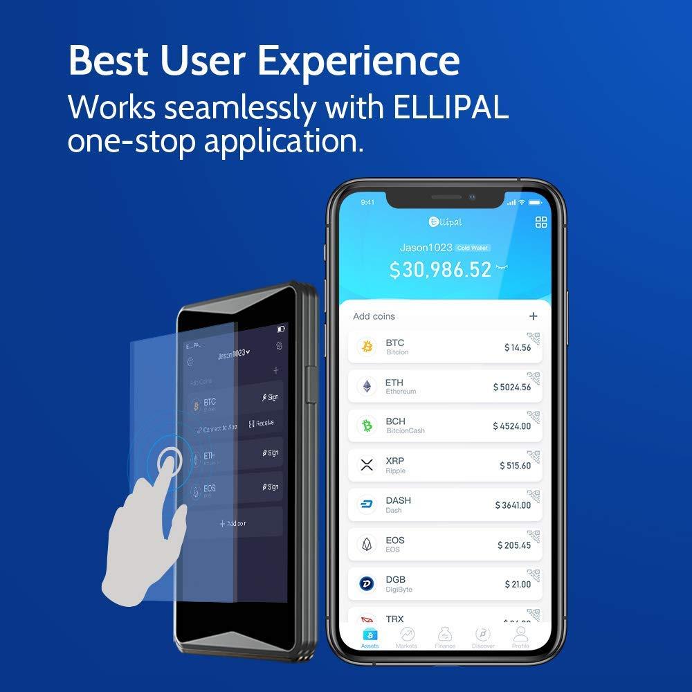 ELLIPAL ELLIPAL Titan Crypto Hardware Wallet - Cold Wallet, Multi-Currency&Token Support, Anti-Disassembly&Tampering, Internet Isolated, Easy Exchange& Trade, Support BTC XRP ETH USDT and More Tokens
