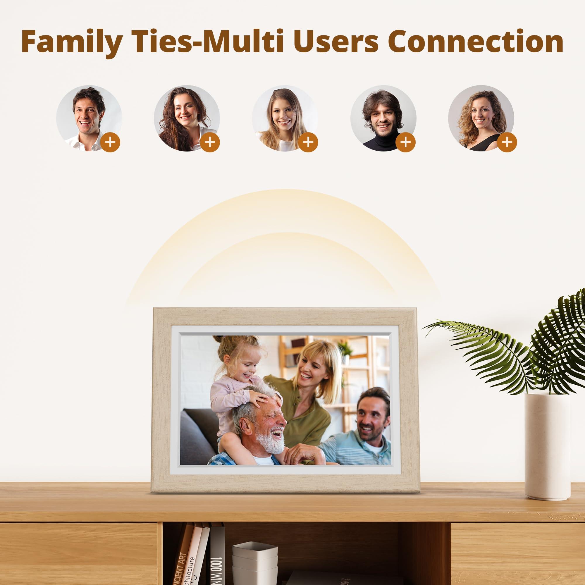 Dragon Touch Dragon Touch Digital Picture Frame WiFi 10 inch IPS Touch Screen Digital Photo Frame Display, 32GB Storage, Auto-Rotate, Share Photos via App, Email, Cloud, Classic 10 Brown