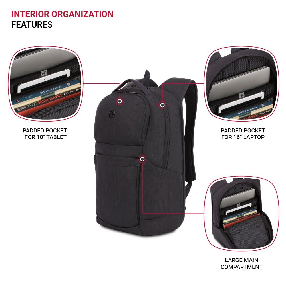 SwissGear SwissGear 8183 Laptop Backpack, Charcoal Heather, 18 Inches