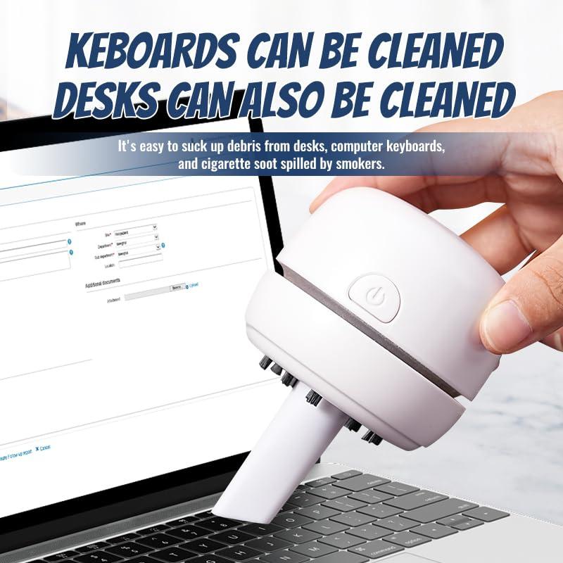 GSHLGAO GSHLGAO Desktop Vacuum Cleaner USB Charging with Vacuum Nozzle Cleaning Brush, cuteofficedeskaccessories Detachable Design & Portable Mini Table Dust Vaccum Cleaner Crumbs,