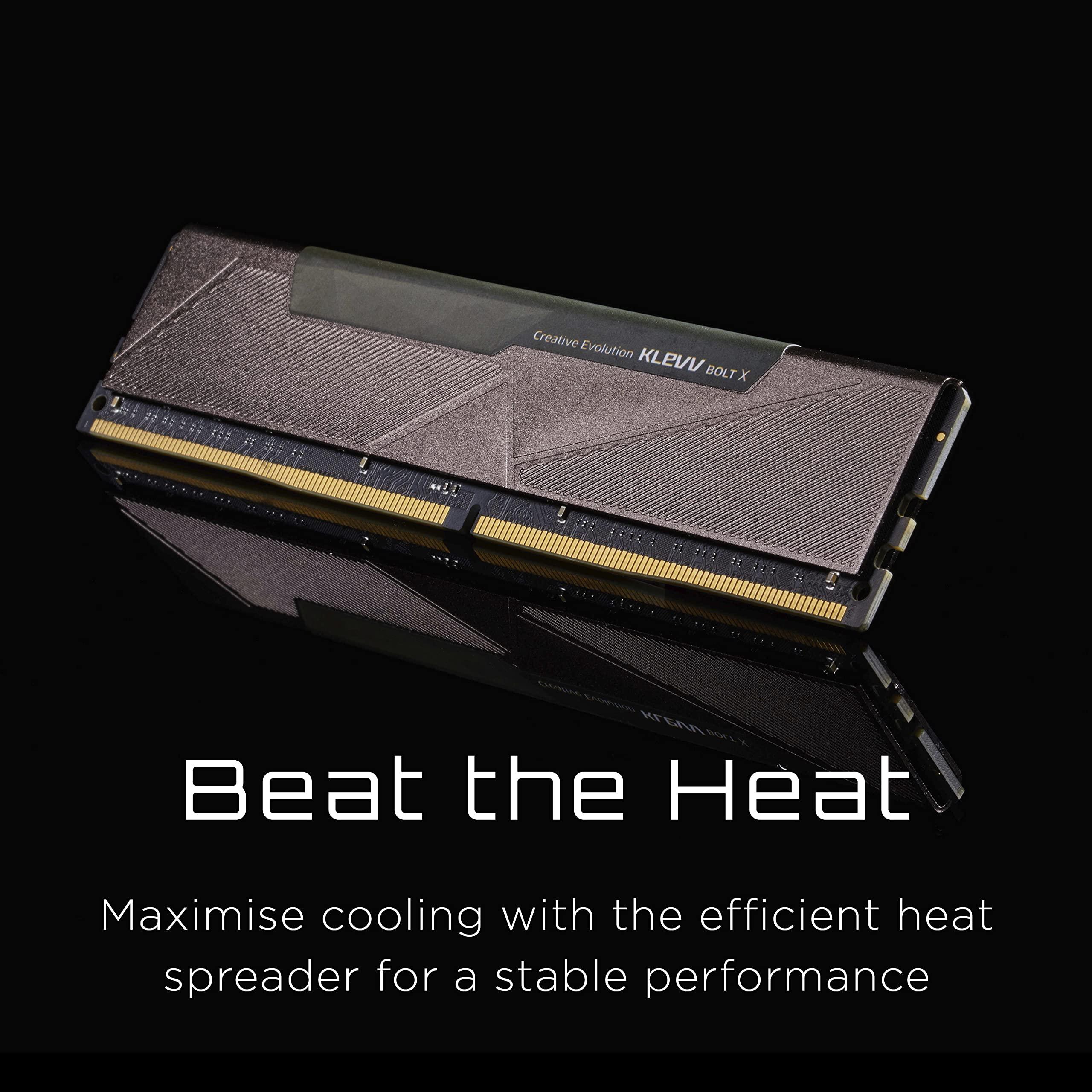 KLEVV KLEVV Bolt X DDR4 16GB (2x8GB) 3200MHz CL16 1.35V Gaming Desktop Ram Memory SK Hynix Chip XMP 2.0 Ready (KD48GU880-32A160U)
