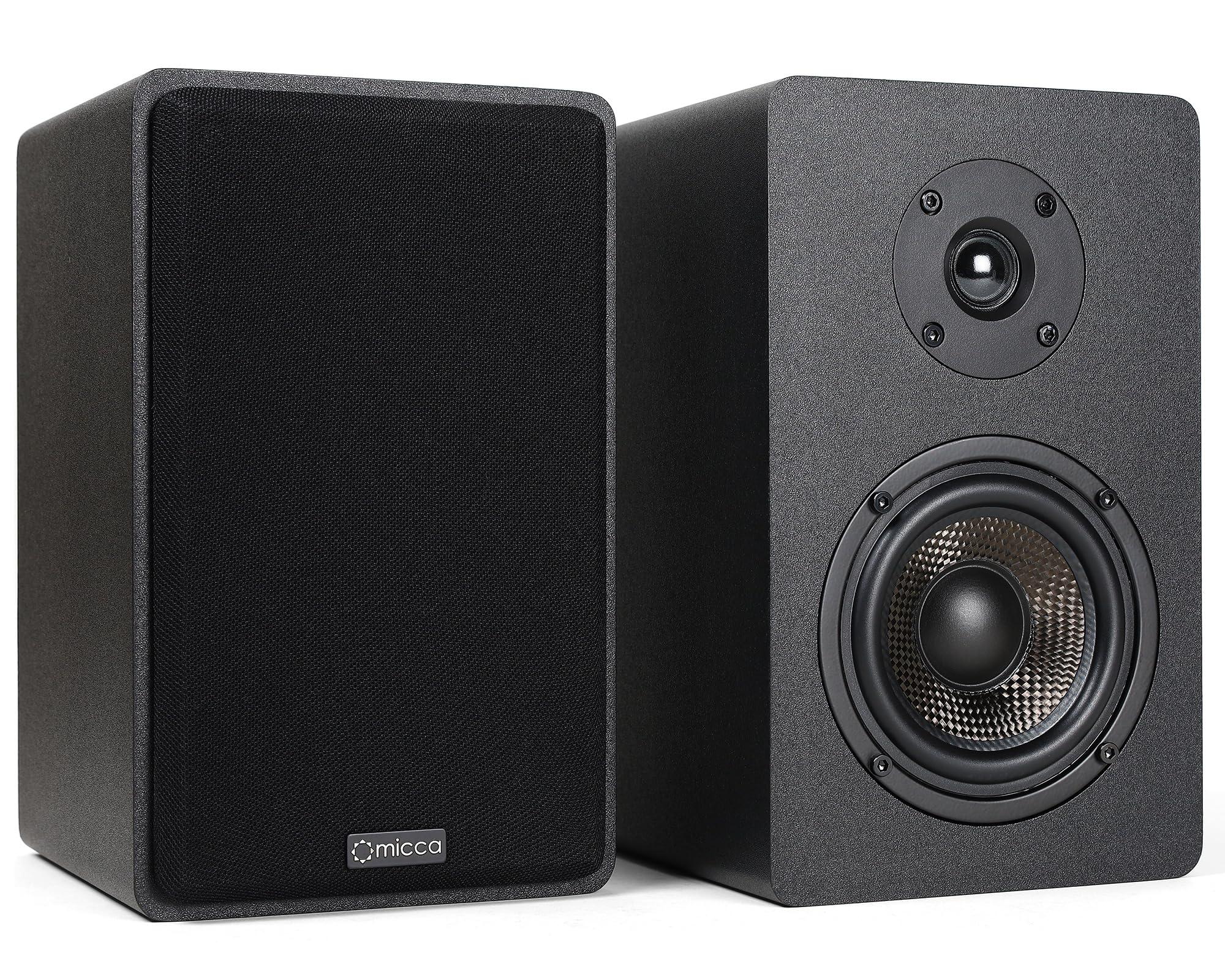 Micca Micca MB42X Advanced Bookshelf Speakers for Home Theater Surround Sound, Stereo, and Passive Near Field Monitor, 2-Way (Black, Pair)