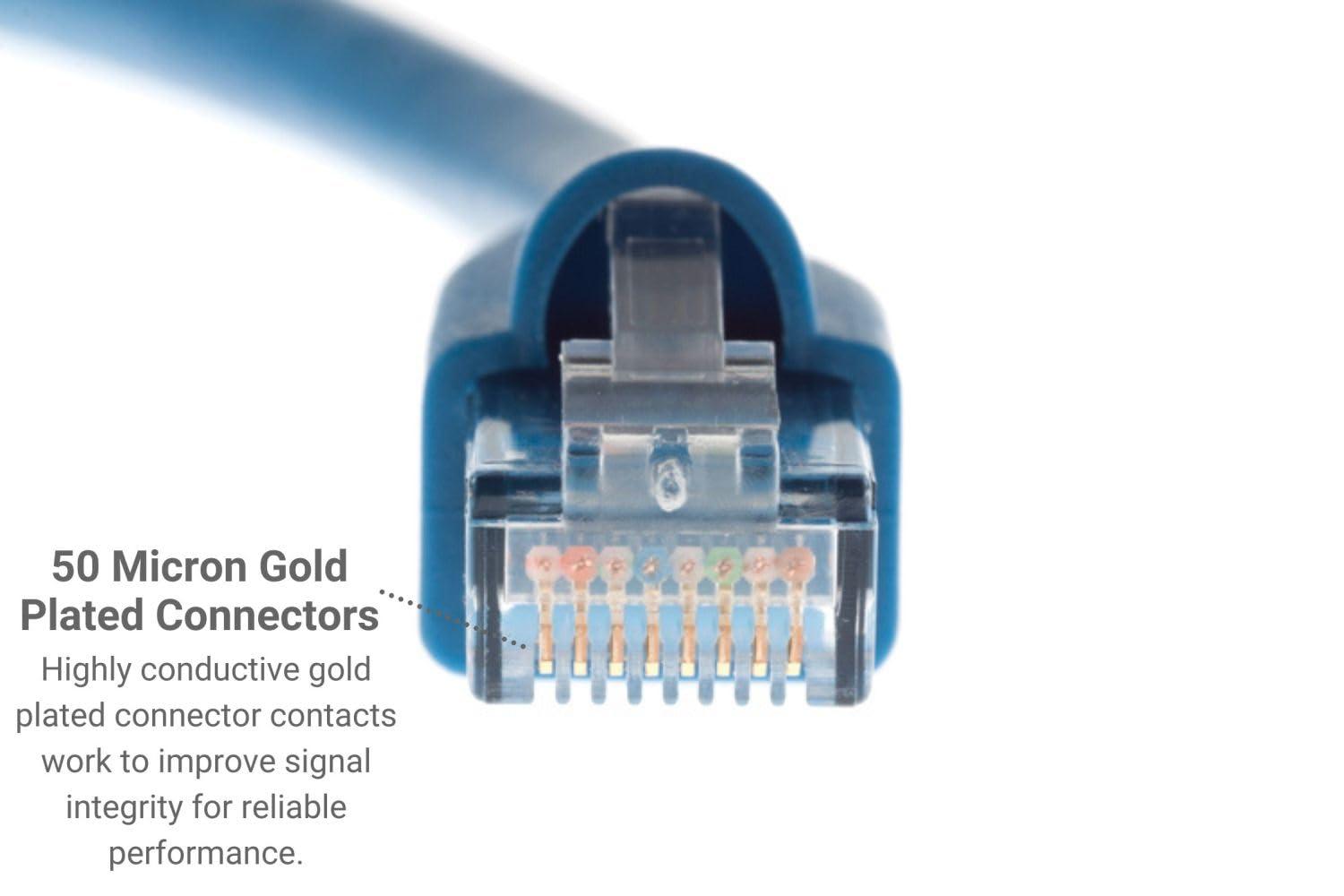 CablesAndKits CablesAndKits - Cat6a Ethernet Cable, Booted, Jacket: PVC (CM), 25 ft, Blue, Pure Copper, RJ45 Computer & Networking Patch Cord