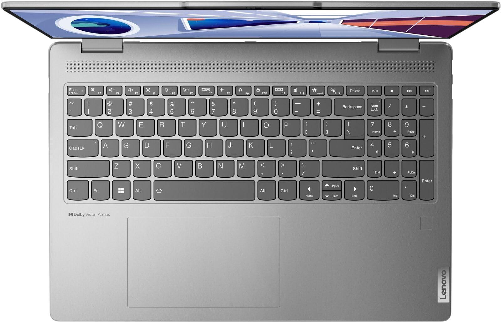 Lenovo Lenovo Yoga 7 16 2-in-1 Laptop 16"" WUXGA IPS Touchscreen AMD Hexa-Core Ryzen 5 7535U (Beats i7-1255U) 8GB RAM 512GB SSD Radeon 660M Graphic Backlit Fingerprint Reader Win11 + HDMI Cable, Gray