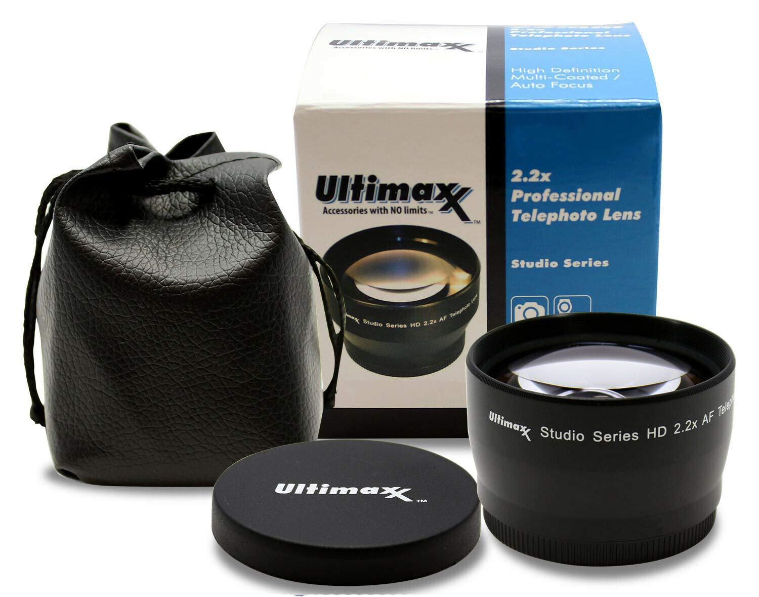 Pixel Hub 2X Telephoto Zoom Anti-Reflection Lens for High Definition Video Recording Attaches to Any Canon Nikon Panasonic Sony DSLR Camcorder Lens (62mm)