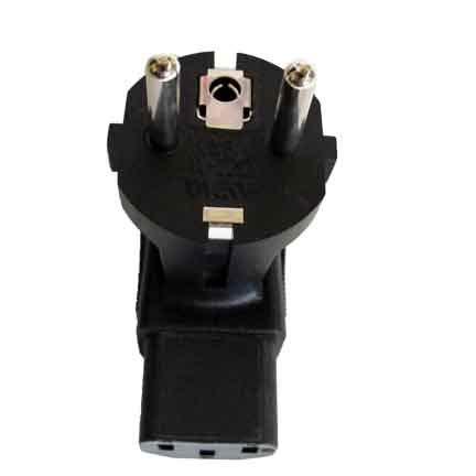 SF Cable SF Cable, IEC 60320-C13 3 Prong Receptacle to Standard 3 Prong European Schuko CEE 7 Right Angle Plug Adapter