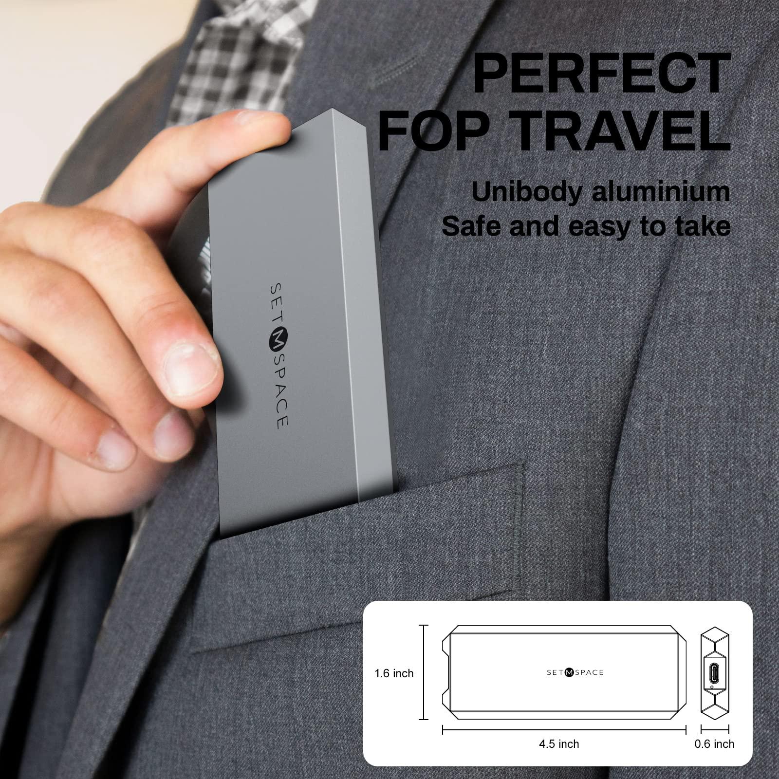 SETMSPACE NVME Enclosure ['Tough Guy' Quality], 20 Gbps M.2 Enclosure for M-Key PCIe NVME, Solid Aluminium Alloy SETMSPACE M.2 Enclosure with USBC/A Cable, Screw Fixed SSD Enclosure for 2230/2242/2260/2280-NEW