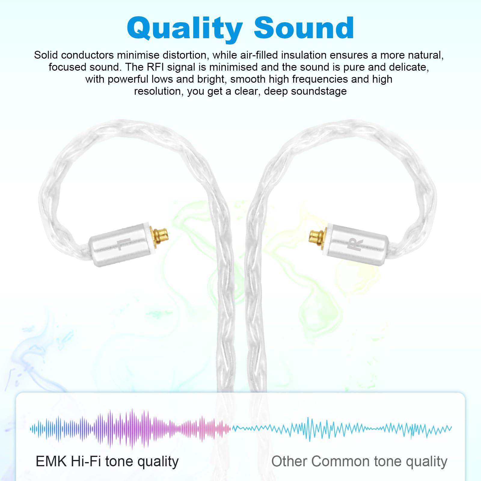 Zosvoses SE215 Cable with Mic Compatible with Shure SE215 SE315 SE425 SE535 SE846 UE900 Earphone, MMCX Cable 3.5mm, 4ft