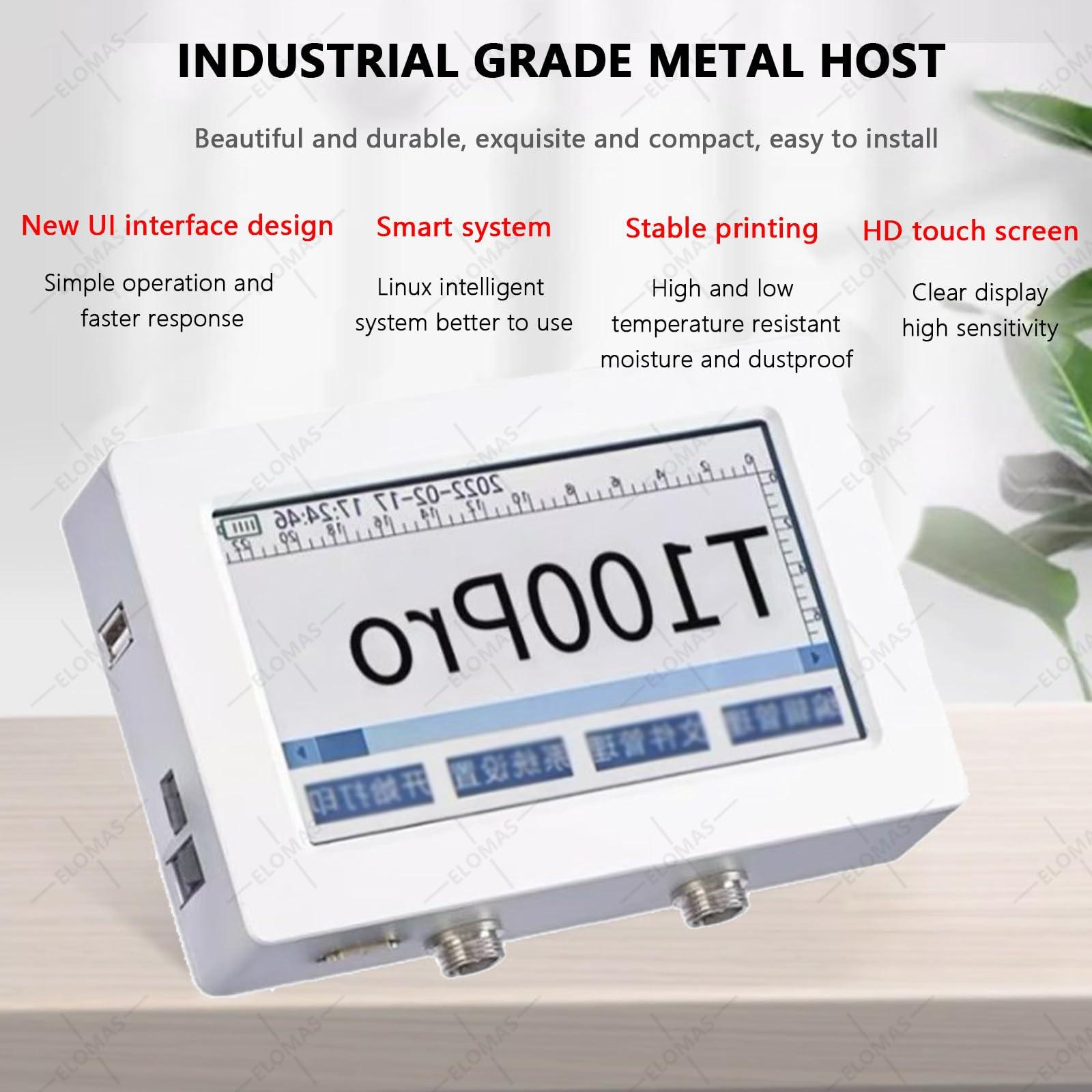 ELOMAS ELOMAS 12.7mm/25.4mm Automatic Inkjet Coding Machine Industrial Inkjet Printer for Production Line,Intelligent Variable Data/Date/Barcode/Image Thermal Inkjet Printer,12.7mm