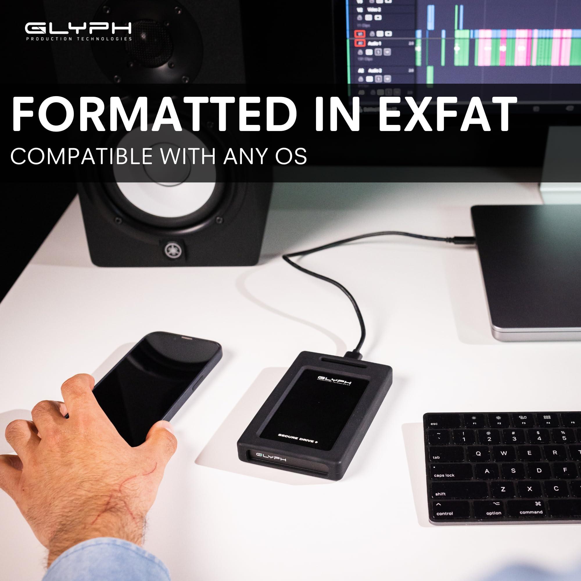 Glyph Production Technologies Glyph SecureDrive+ 8TB Professional Encrypted Rugged Mobile SSD with Bluetooth