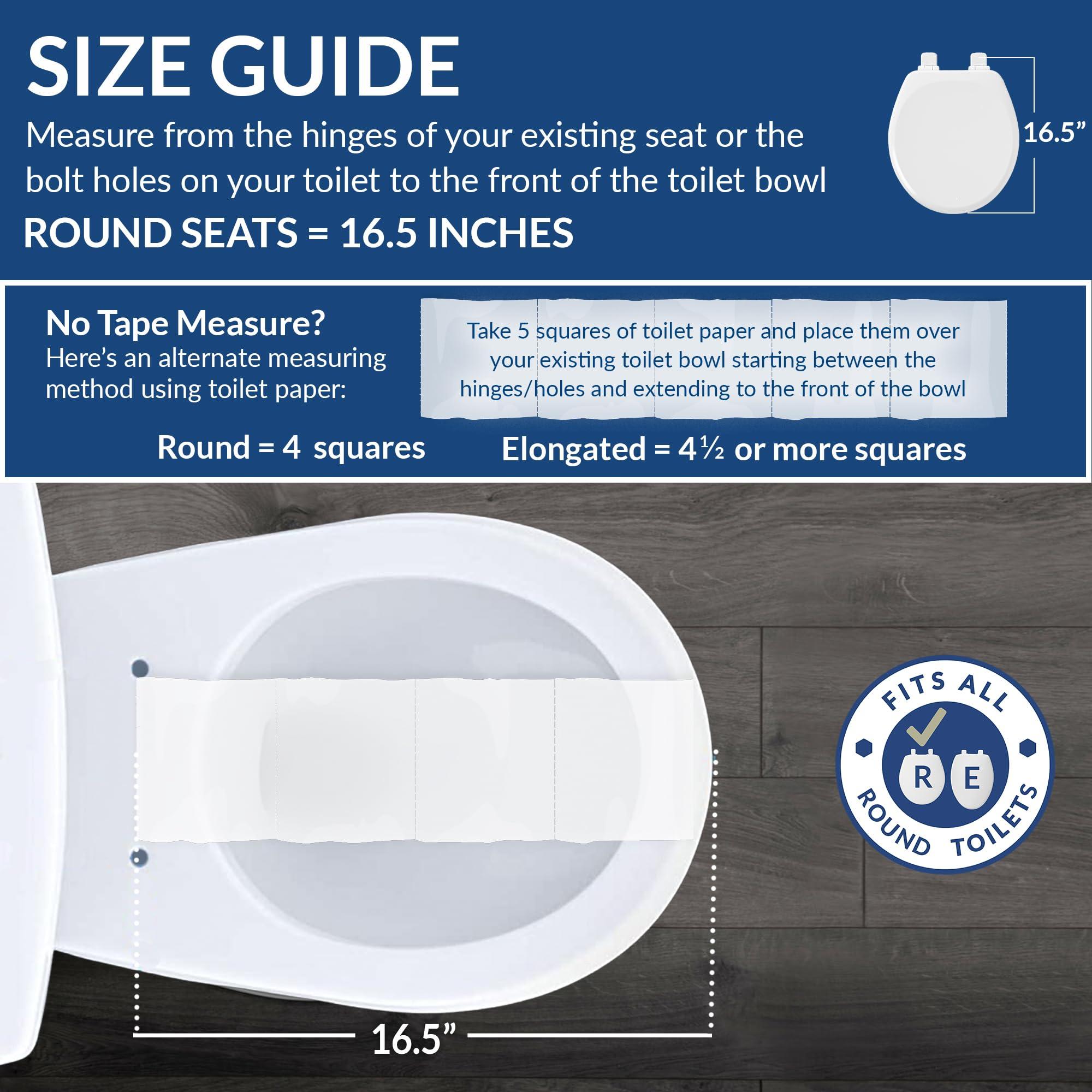 Bemis Bemis 500EC Durable Wood Toilet Seat with Easy Clean Hinges, Round, Biscuit