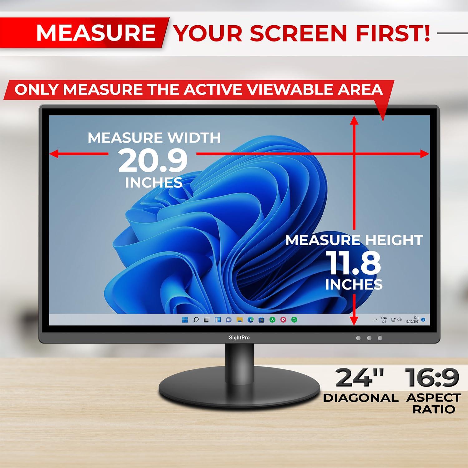 SightPro SightPro 24 Inch 16:9 [2 Pack] Computer Privacy Screen Filter for Monitor - Privacy Shield and Anti-Glare Protector