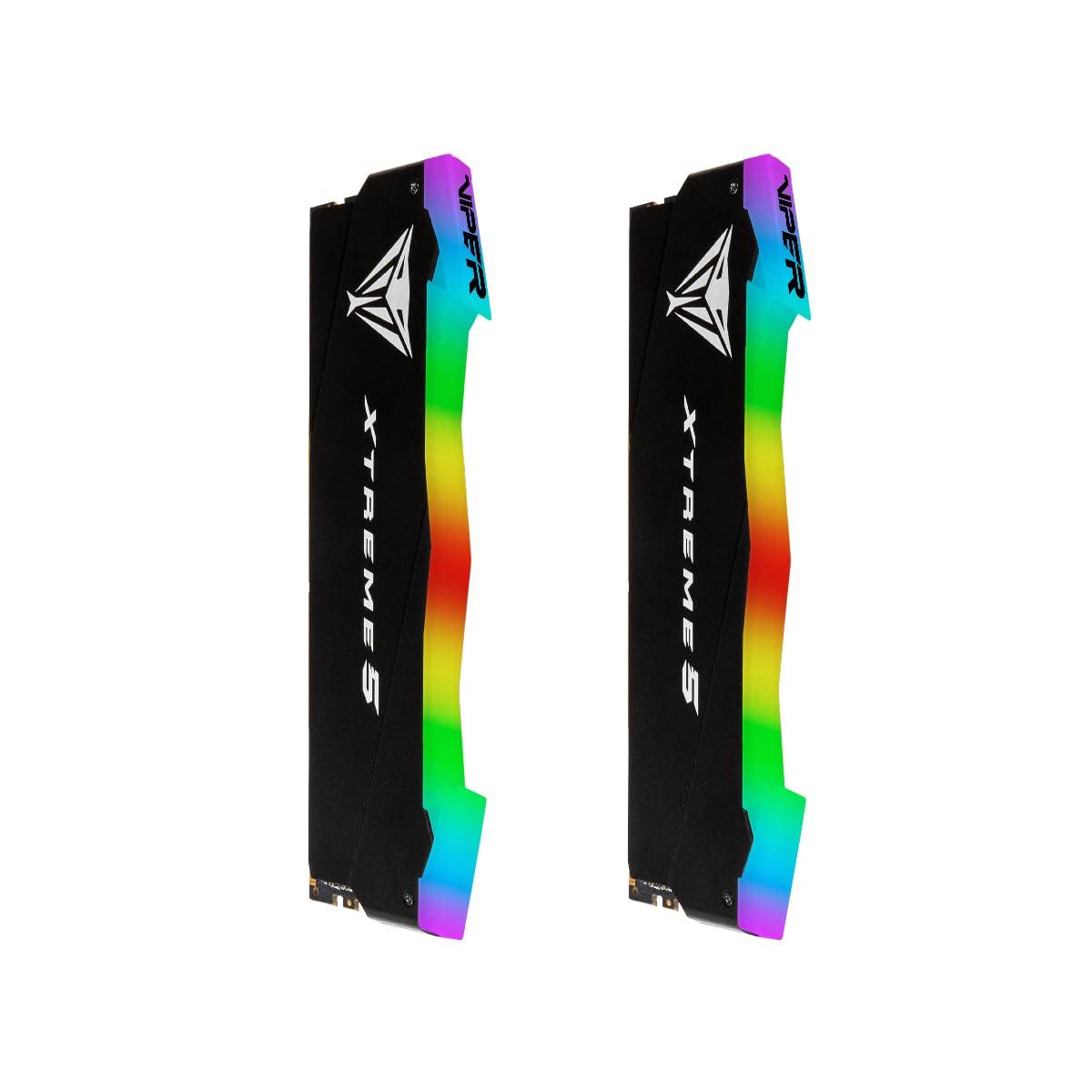 Patriot Memory Patriot Viper Xtreme 5 RGB DDR5 RAM 48GB (2X24GB) 8000MT/s CL38 1.45v UDIMM Desktop Gaming Memory Kit Compatible with Intel XMP - PVXR548G80C38K