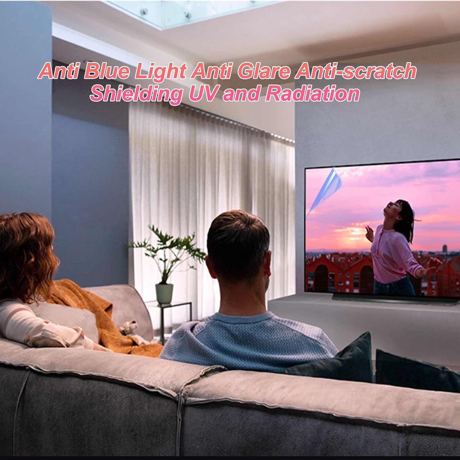 BU TV Screen Protectors 65 Inch TV Screen Protector, Anti Blue Light Screen Film Anti Glare Relieve Screen Filter Relieve Eye Fatigue for LCD, LED, OLED & QLED 4K HDTV,65" 1440 * 809