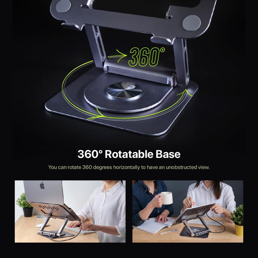 ADAM ELEMENTS ADAM elements USB-C Stand Pro/Laptop Docking Station CASA Hub Stand Pro 6in1 Multiport Stand Hub for M2/M1 Mac, iPad & Laptop Series- USB-C Host, USB-A x2, USB-C PD, HDMI, RJ45