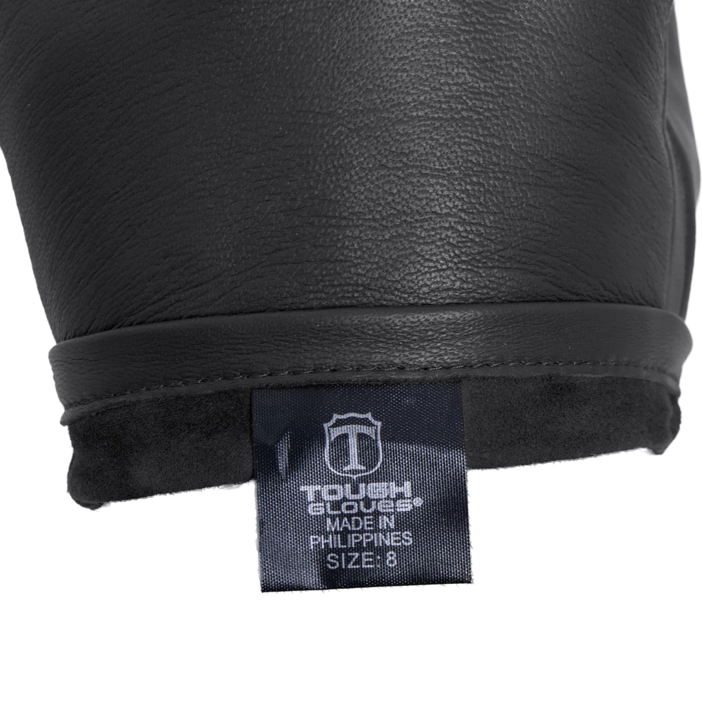 Tough Gloves Tough Gloves Patrol-X Ultra Thin Leather Gloves, TD301 Black Size 6
