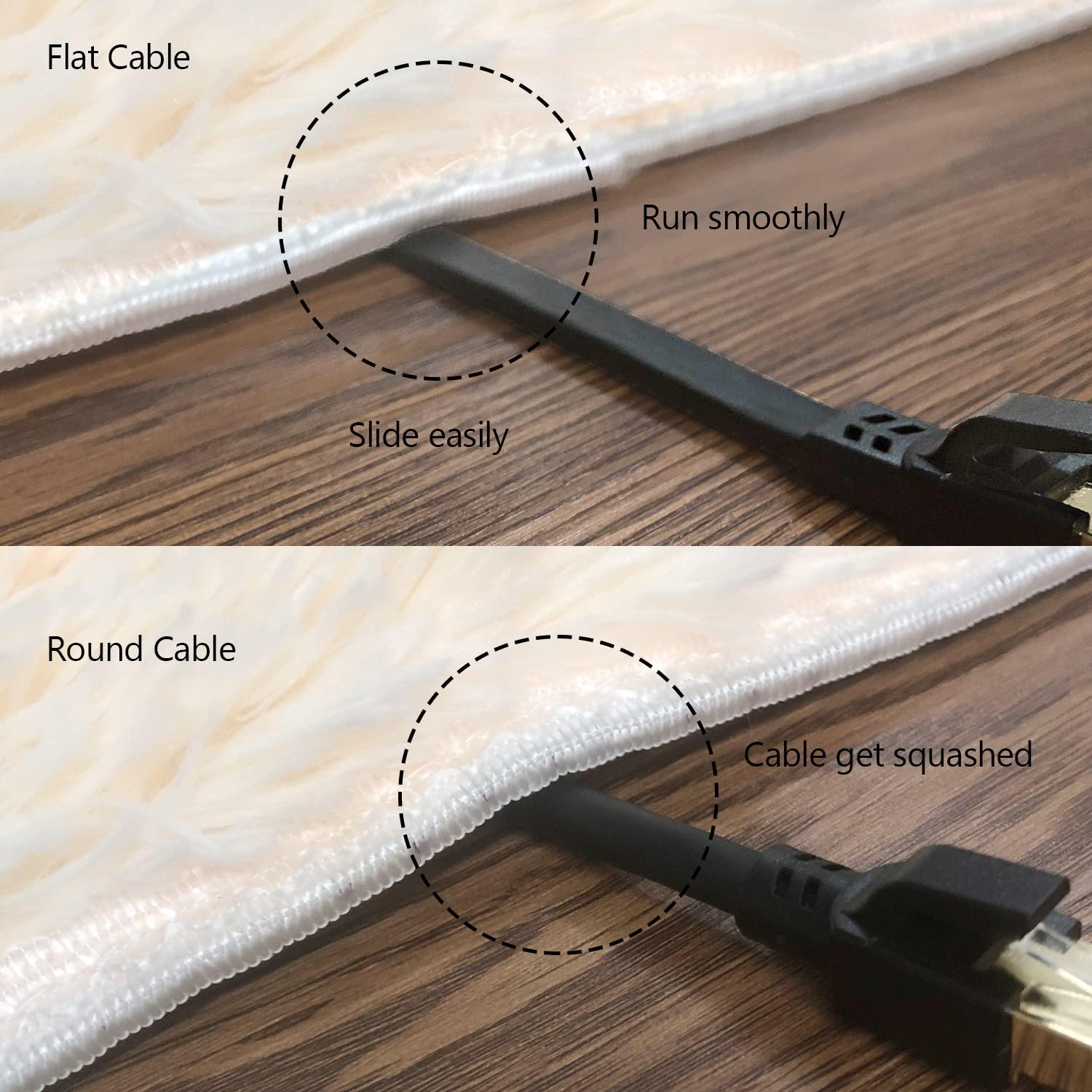 Jadaol Cat8 Ethernet Cable, Outdoor&Indoor, 50 FT Heavy Duty High Speed Cat 8 LAN Network Cable, 40Gbps 2000MHz RJ45 Flat Internet Computer Patch Cord, Weatherproof S/FTP UV Resistant for Router/Modem/Gaming