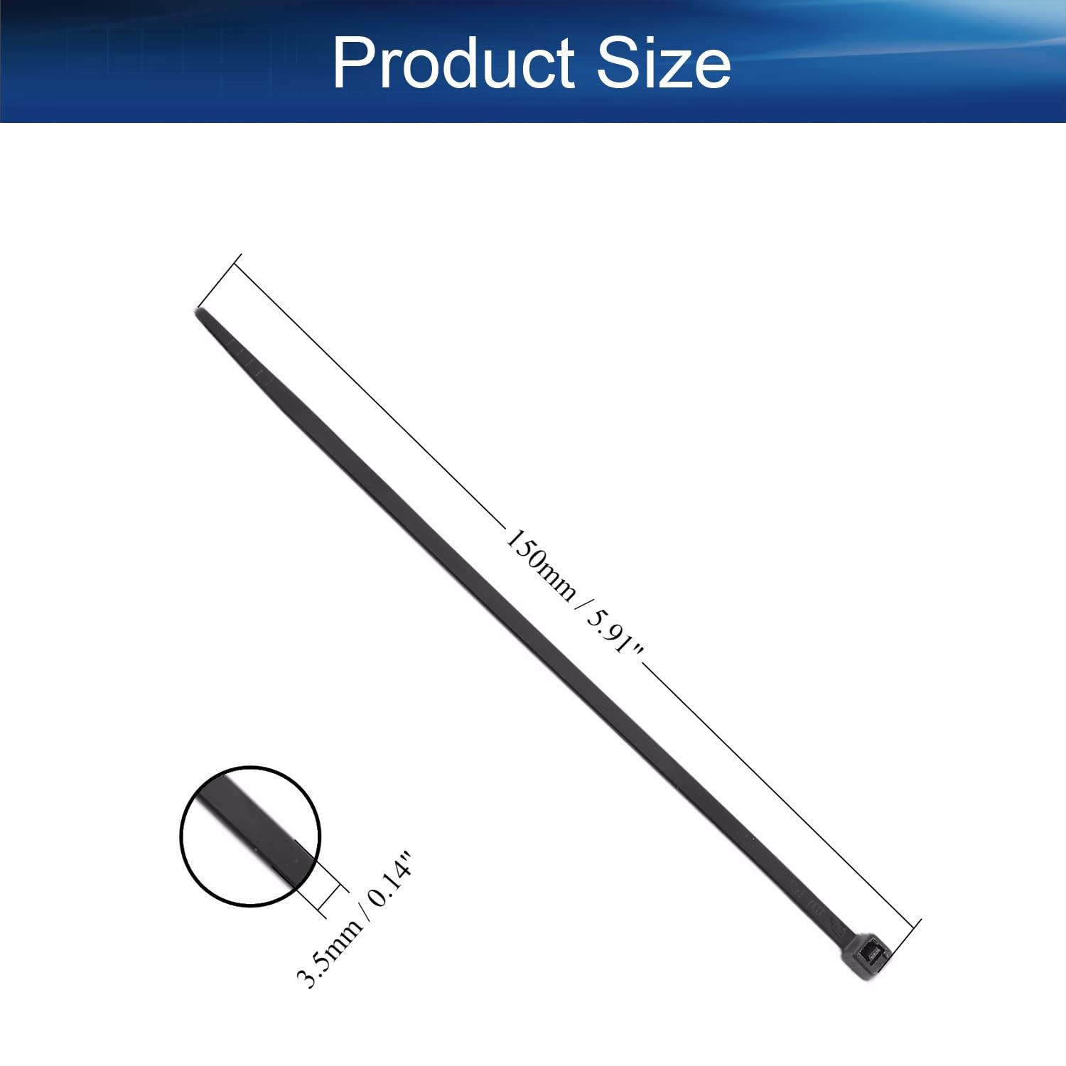 Heyiarbeit Heyiarbeit 6 Inch Zip ties White Plastic Cable Tie Nylon Cable Wire Ties Self-Locking Tie Wraps 100Pcs