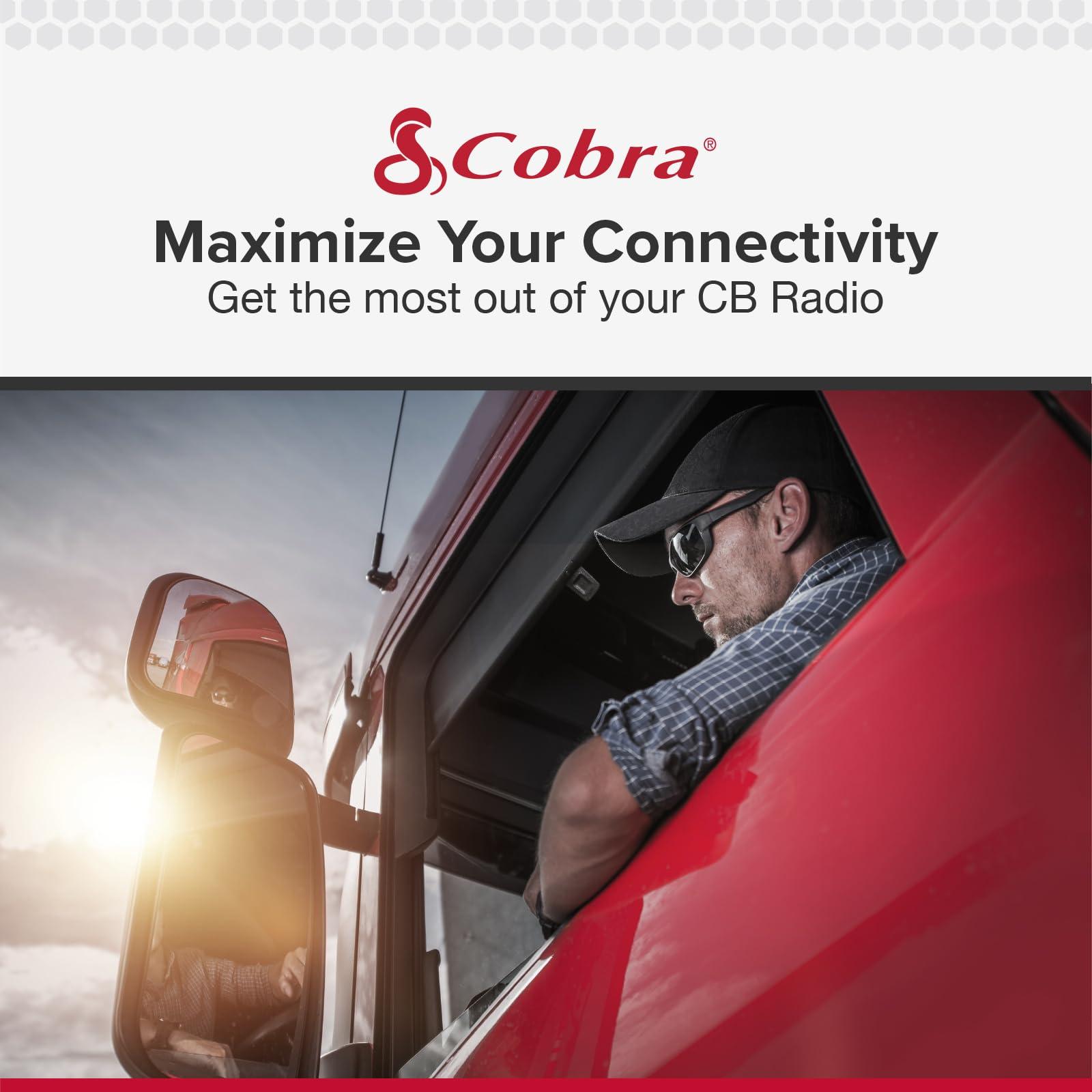 Cobra Digital Cobra HG M73 Premium Dynamic Replacement CB Microphone (Black) – 4 Pin Connector, 9 Foot Cord, Heavy Duty ABS Shell, Wire Mesh Grille, Left Side Push To Talk, Chrome Connector