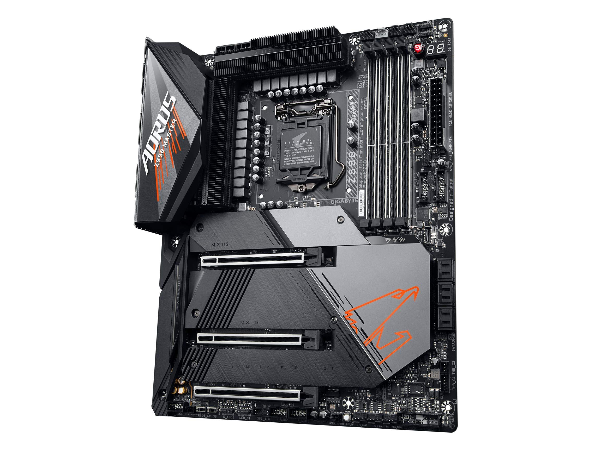 GIGABYTE GIGABYTE Z590 AORUS Master (LGA 1200/Intel Z590/ATX/Triple M.2/PCIe 4.0/USB 3.2 Gen2X2 Type-C/Intel WiFi 6E/AQUANTIA 10GbE LAN/Gaming Motherboard)