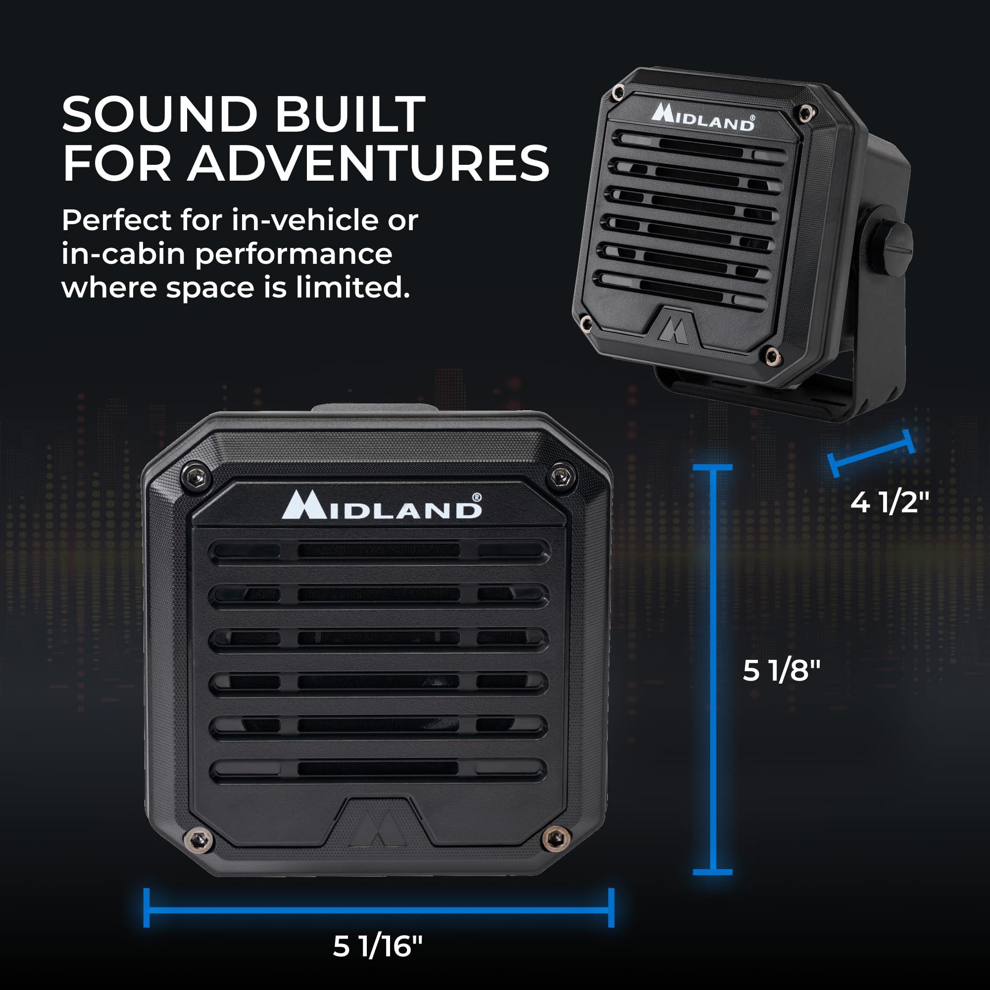 Midland Midland SPK200 - Amplified External Speaker with AI Noise Cancellation, 20 Watts of Power, 8 OHMS Dynamic Sound, IP67 Waterproof (Ultimate)