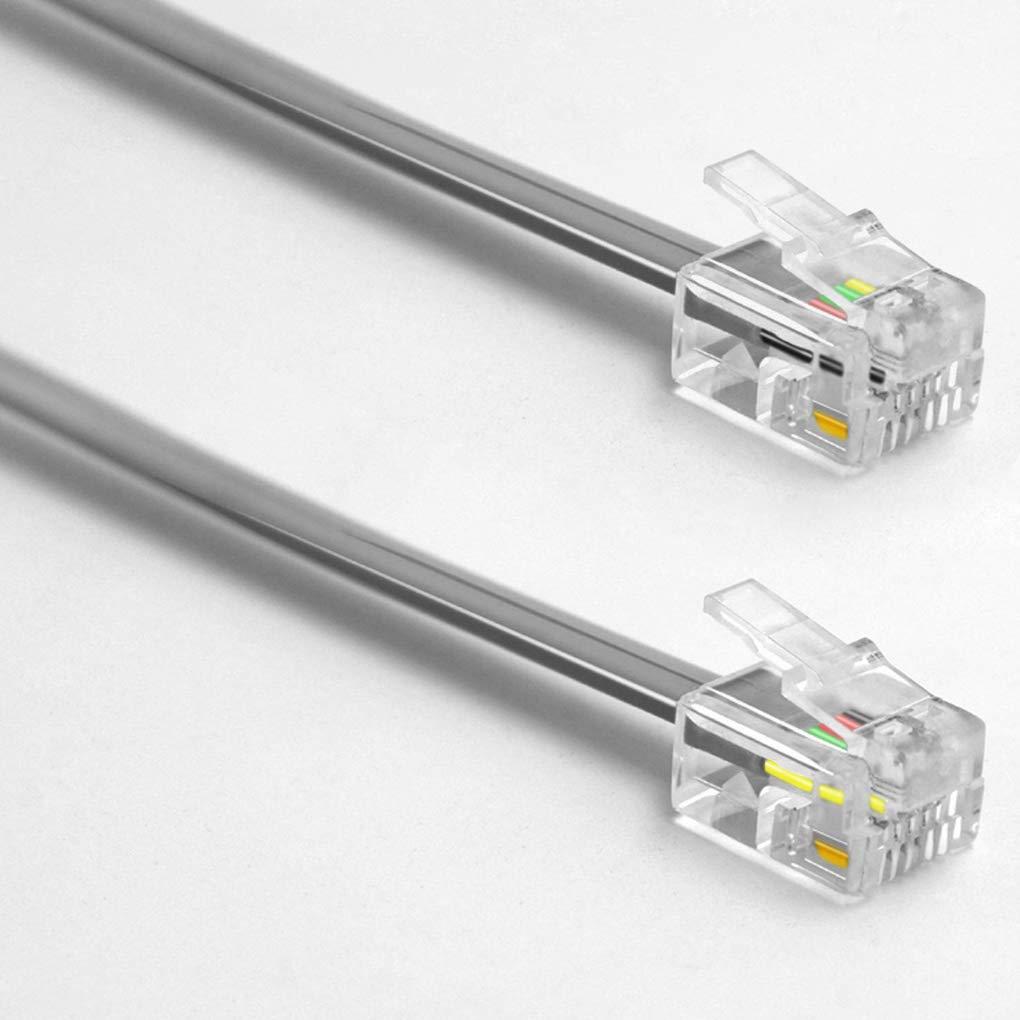NECABLES NECABLES 3Pack Phone Cord 1ft Telephone Cord Phone Line Cord RJ11 6P4C Male to Male for Landline Phone and Fax - 1 Foot