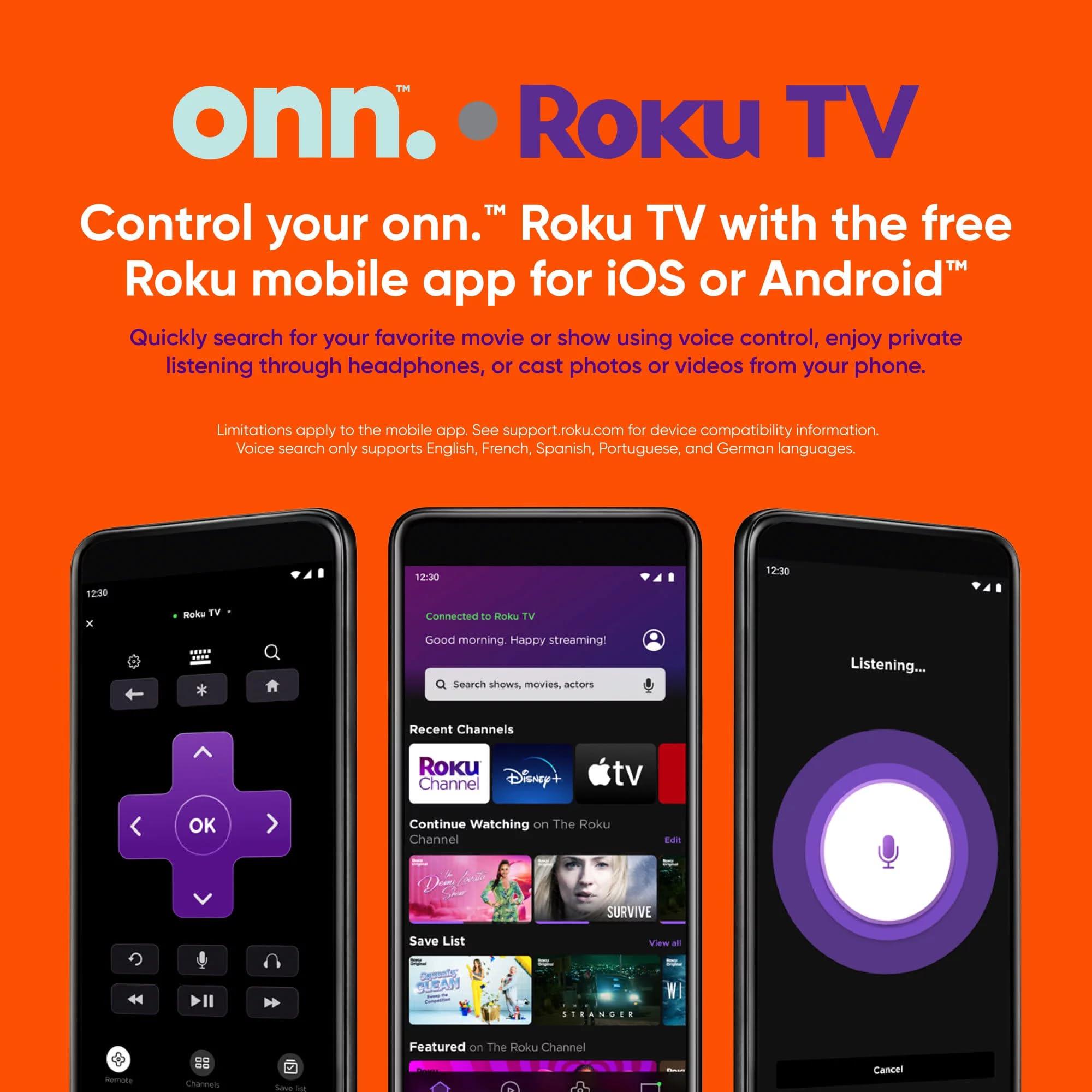 ONN ONN. 32 Class HD TV (720P) LED Smart Television Free Mobile App, Works with AppIe Home, AIexa, and GoogIe Home(100012589)