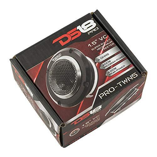 DS18 DS18 PRO-TWN5 High Compression Neodymium Super Bullet Tweeter 1.5" VC 400 Max, 200W RMS, 4 Ohms with Built in Crossover Tweeters are The Best in The Pro Audio and Voceteo Market (1 Speaker)