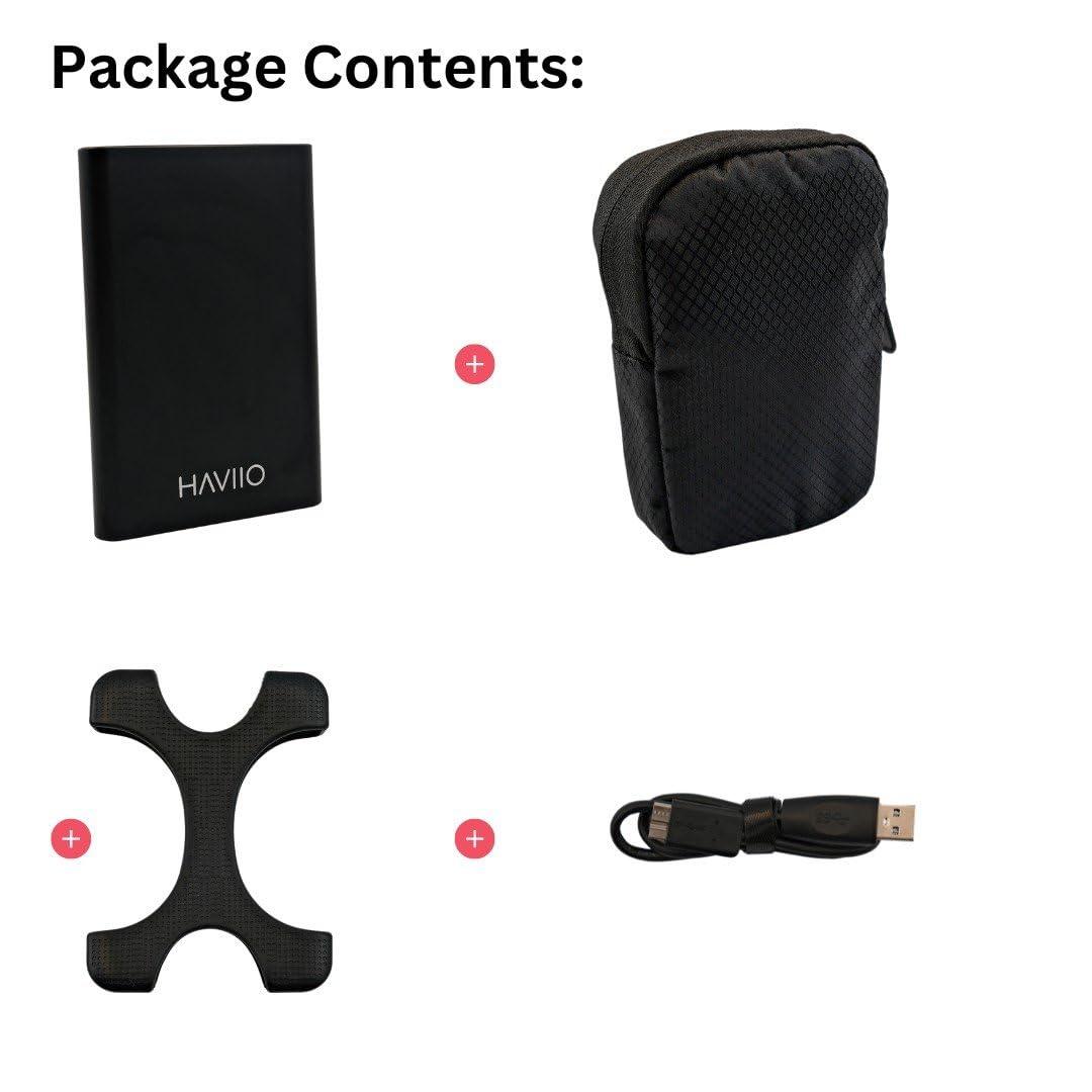 HAVIIO HAVIIO 500GB 2.5" Portable External Hard Drive HDD USB 3.0 for PC, Mac, Laptop, PS4, Xbox One, Xbox Series S and X