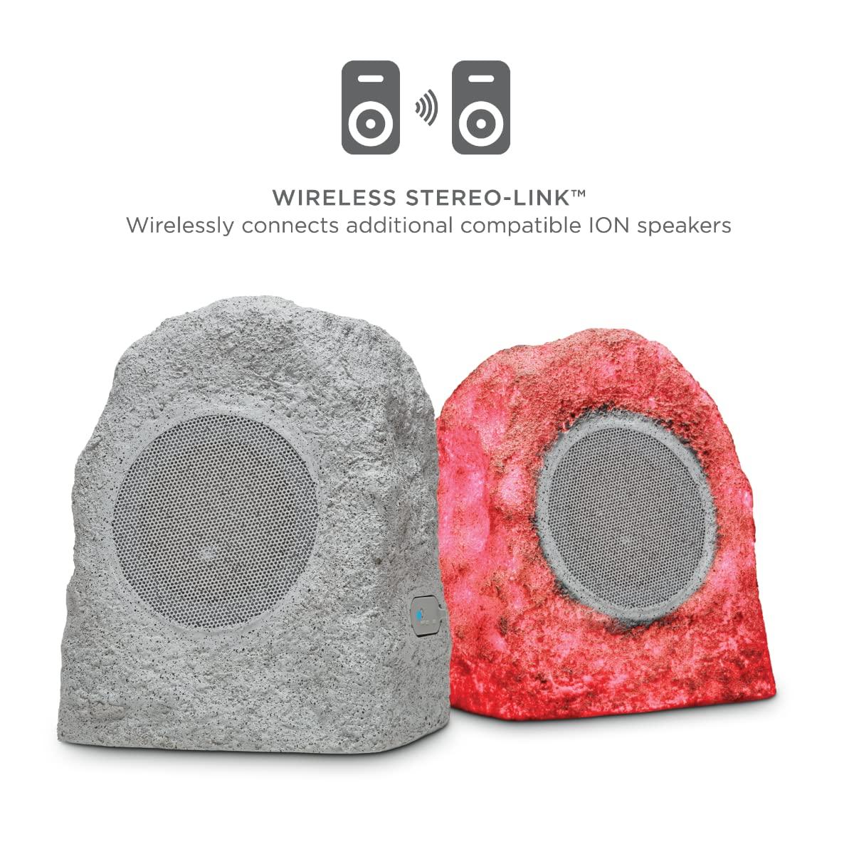 Ion ION Audio Glow Rocker Pair Rechargeable Outdoor Bluetooth-Enabled Speakers with Stereo-Link
