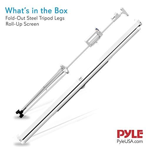 Pyle Pyle Portable Projector Screen Tripod Stand - Mobile Projection Screen, Lightweight Carry & Durable Easy Pull Assemble System for Schools Meeting Conference Indoor Outdoor Use, 50 Inch