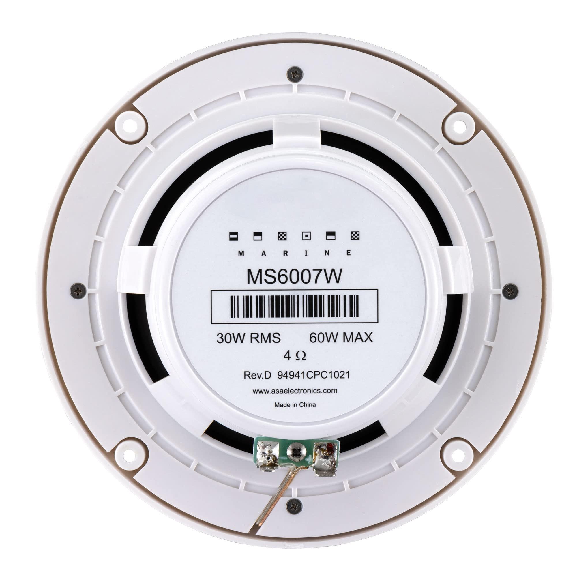 RecPro RecPro RV Speakers | 6.5\" Marine Speaker | Coaxial Style | Color Options | Pair of Speakers (White)