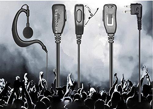 Lsgoodcare Lsgoodcare 2 Pin Advanced G Shape Earhook Police Earpiece Headset Earphone PTT and Mic Compatible for Motorola 2 Way Radio CP040 CP200 CP100 CLS1110 GP2000 VL50 Security Walkie Talkie,Pack of 5